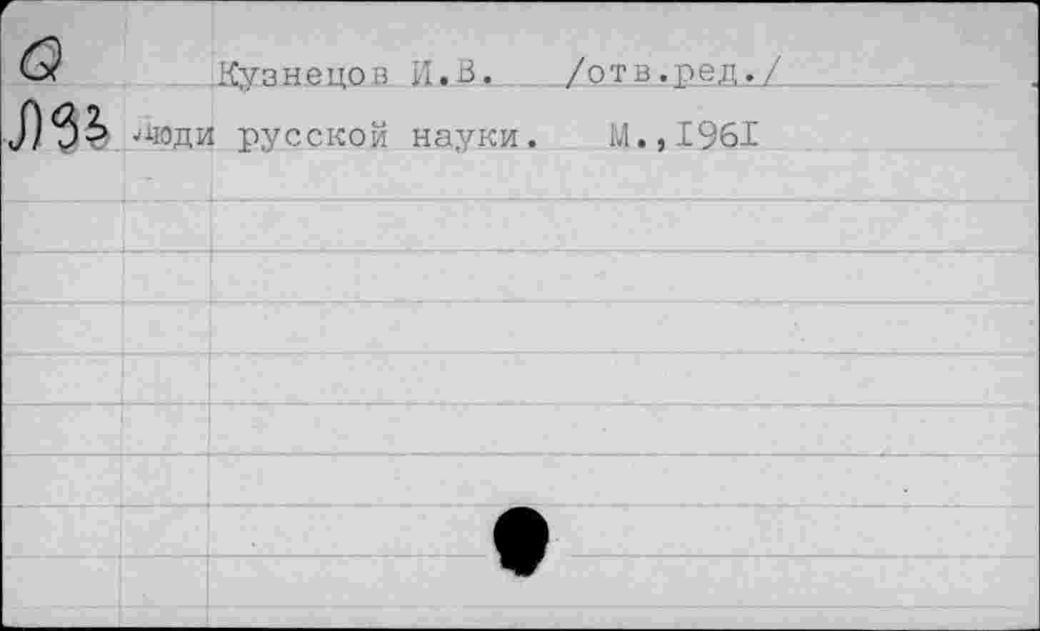 ﻿КузнецоВ И.В.	/отв.ред./
•'«оди русской науки. М.,1961